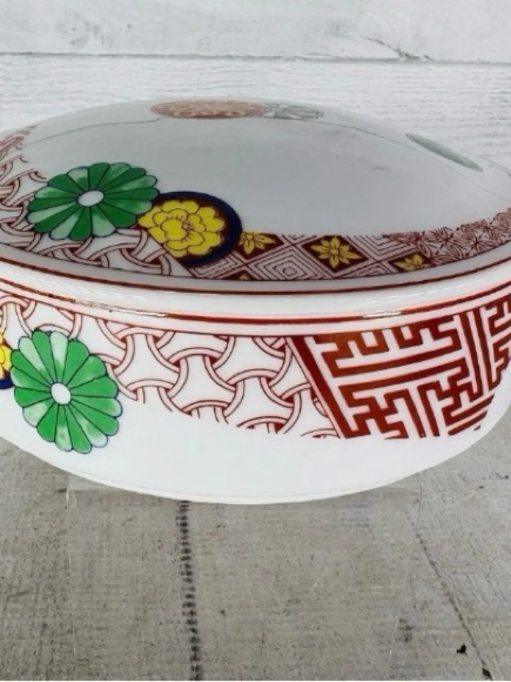 Vintage Safford TOSCANY COLLECTION Floral Japanese Porcelain Trinket Bowl W Lid